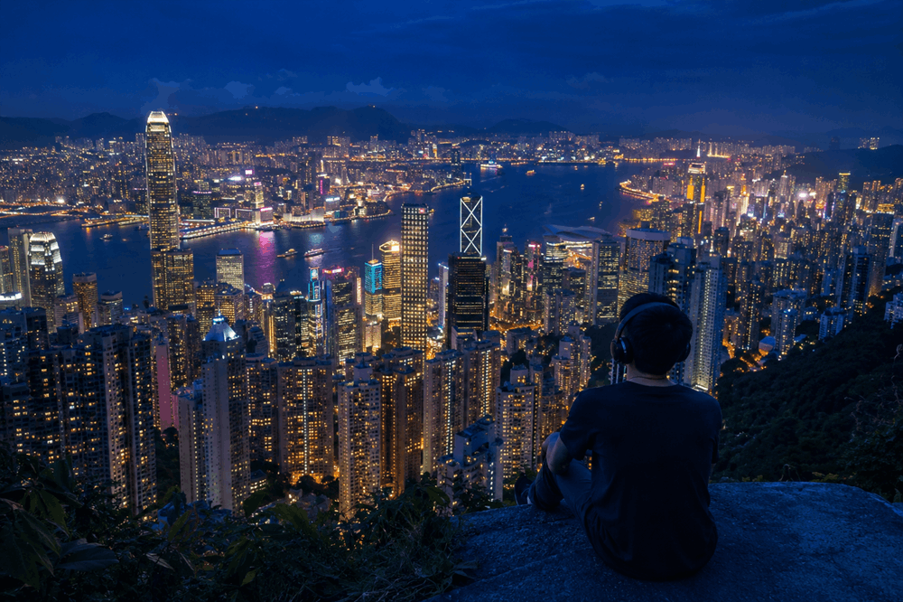 Hong kong peak night view
