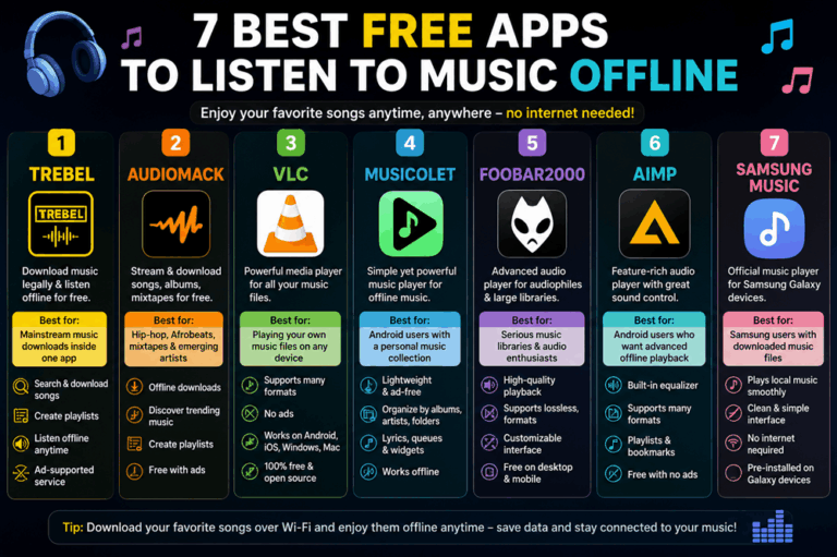 7 Best Free Apps to Listen to Music Offline Without Internet or Data