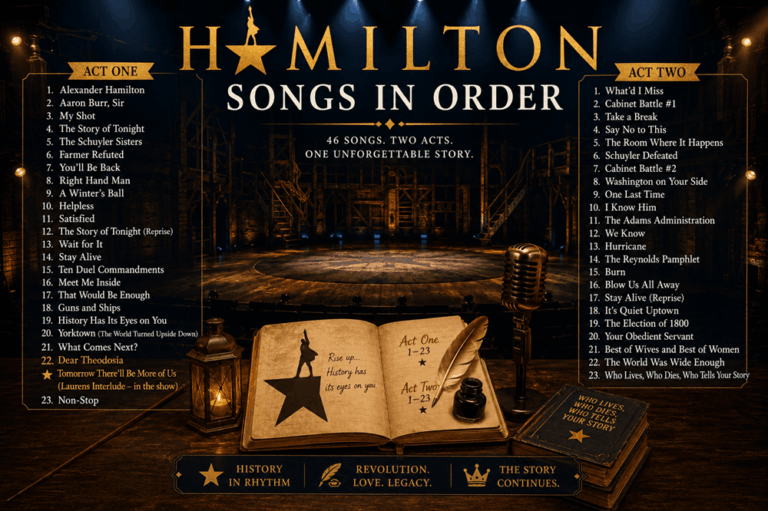 Hamilton Songs in Order