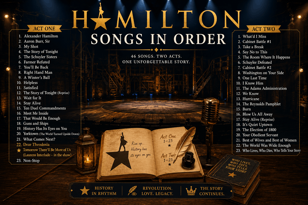 Hamilton Songs in Order