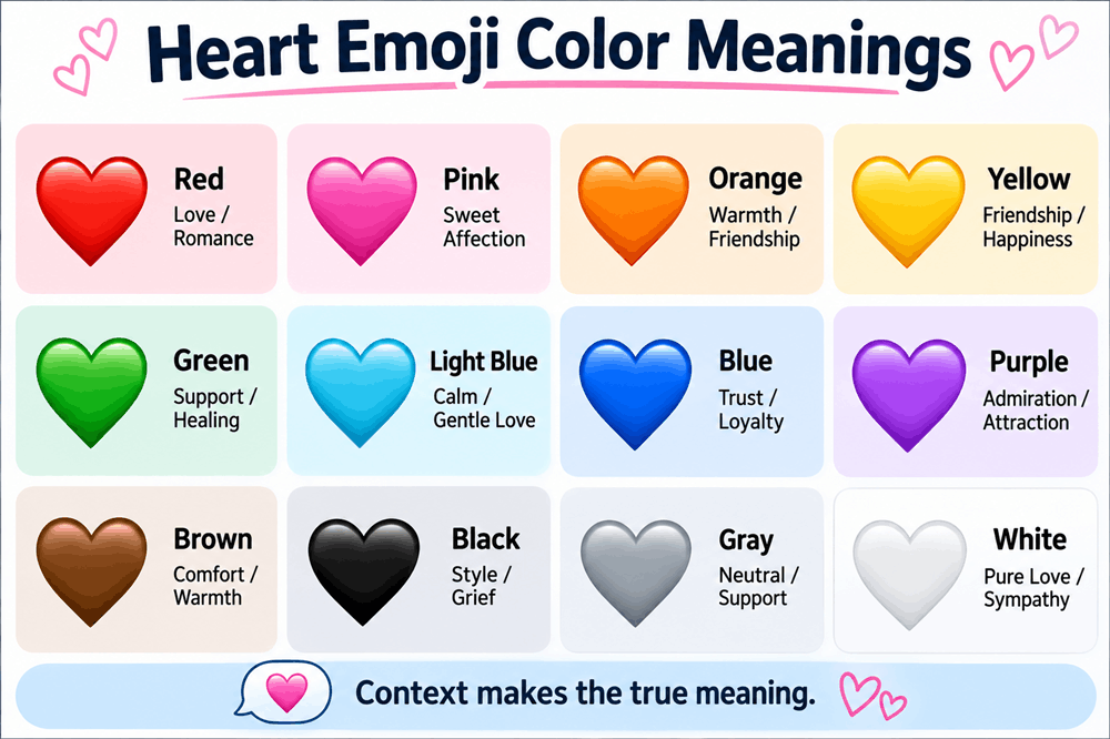 Heart Emoji Color Meanings