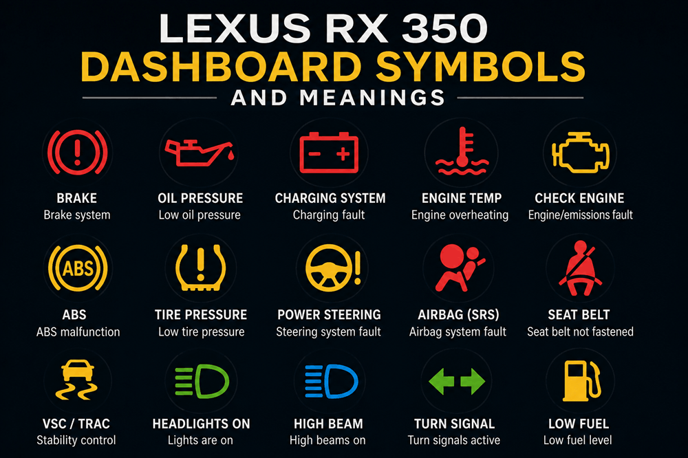Lexus RX 350 Dashboard Symbols and Meanings