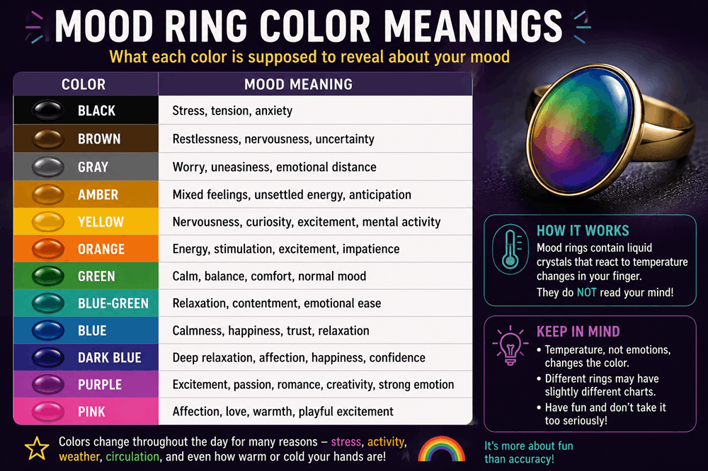 Mood Ring Color Meanings